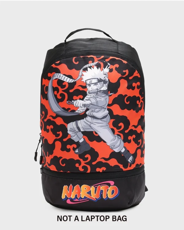 Black Naruto Scroll Printed Small Backpack