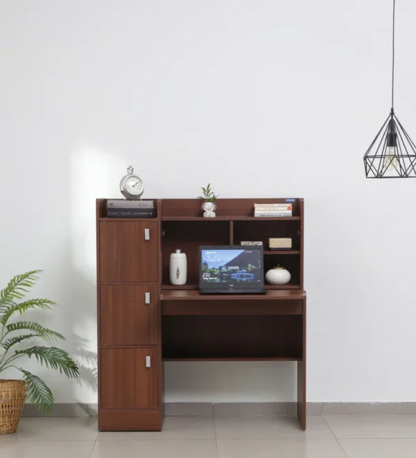 Kosmo Winner Hutch Desk in Rigato Walnut Finish