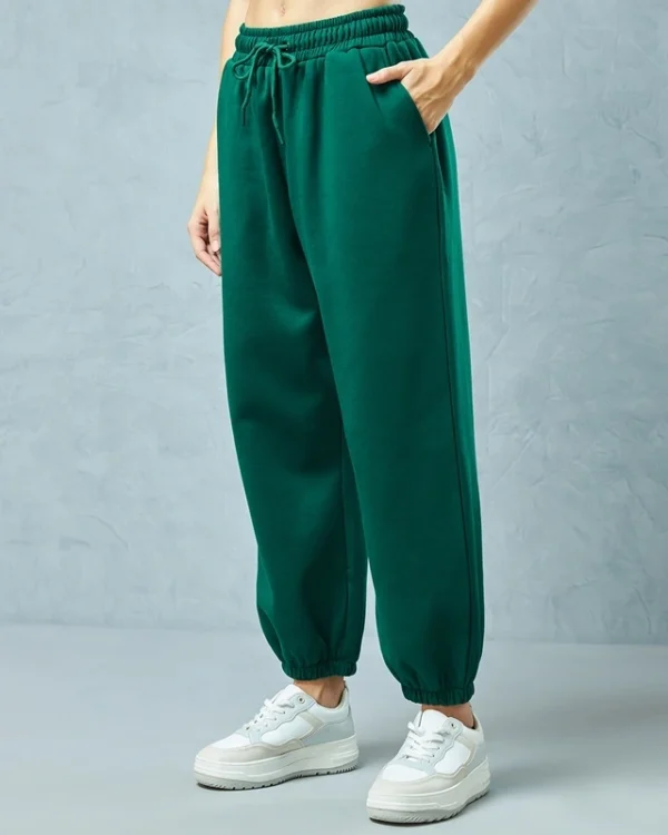 Women's Green Super Loose Fit Joggers