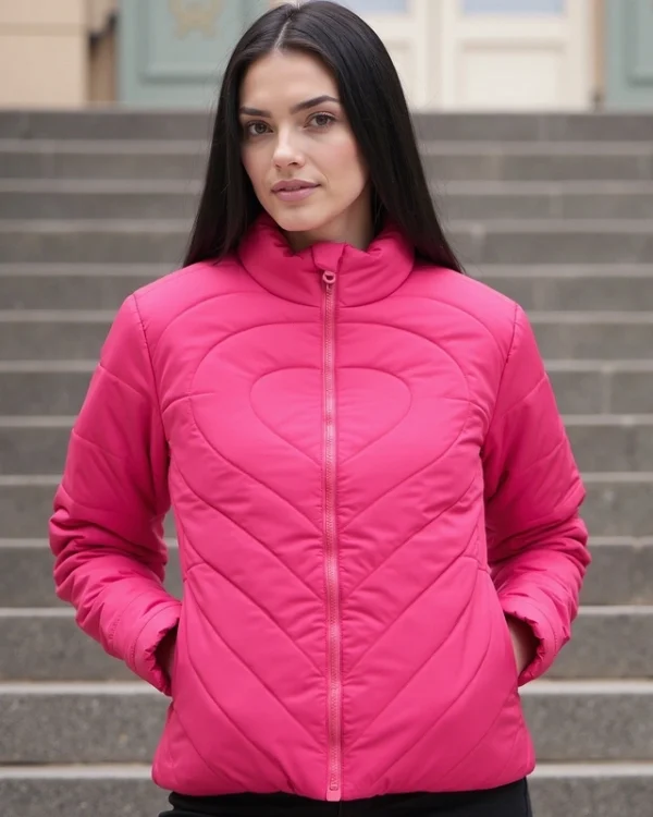 Women's Pink Oversized Puffer Jacket